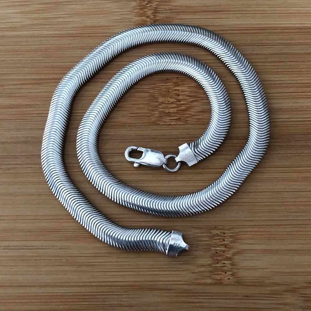 $186  Italian Sterling Silver Estate Chain Necklace  39 grams   Marked Italy 925